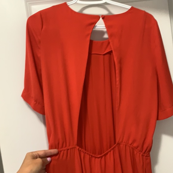 BCBG Maxazria Red Jumpsuit (Wide-Leg, Open Back) - Picture 5 of 8